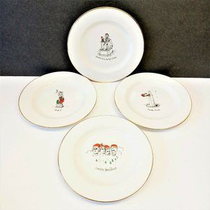 Set/4 Dayton Hudson 8" Merry Masterpieces Christmas 1999 Salad Dessert Plates